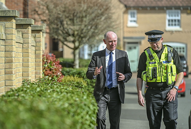 PCC Darryl Preston with Police Officer 
